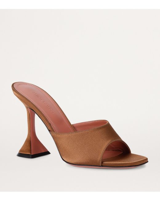 AMINA MUADDI Brown Satin Lupita Mules 95