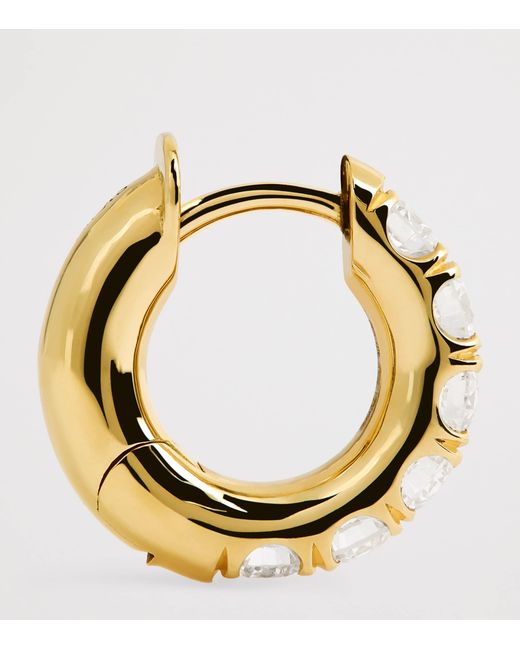 Spinelli Kilcollin Metallic And Pavé Diamond Macro Single Hoop Earring