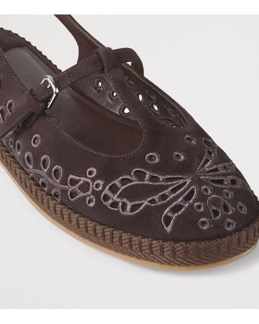 Jimmy Choo Brown Aimee Suede Slingback Espadrille Flats