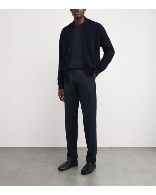 Corneliani Black Cotton Short-Sleeve T-Shirt for men
