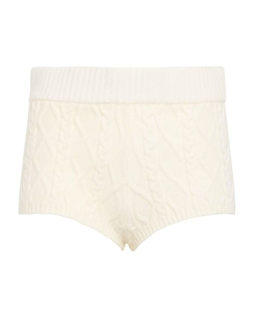 Skims White Cable-Knit Shorts