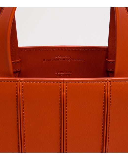 Max Mara Orange Medium Whitney Top-Handle Bag