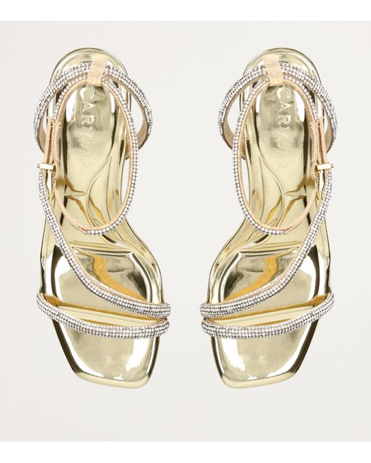 Carvela Kurt Geiger Metallic Embellished Paparazzi Heeled Sandals