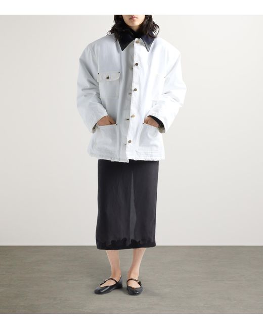 Prada White Canvas Oversized Jacket