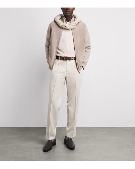 N.Peal Cashmere Natural Suede-Trim Cashmere Davos Jacket for men