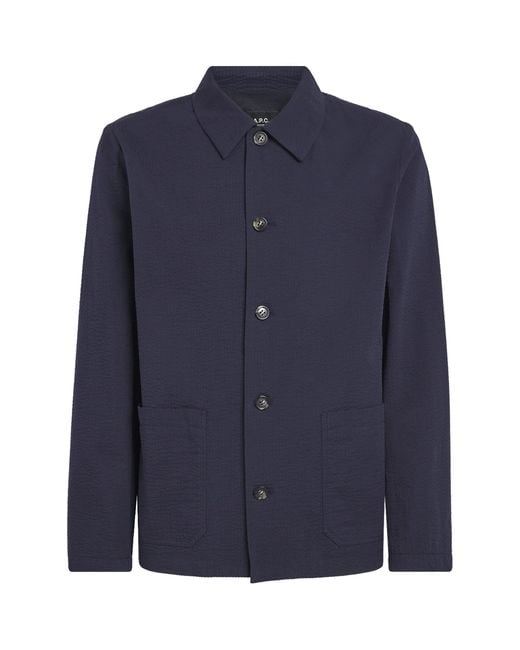 A.P.C. Blue Cotton Overshirt for men
