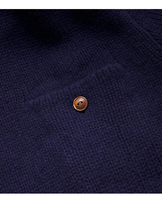 Polo Ralph Lauren Blue Wool-Cashmere Rollneck Sweater