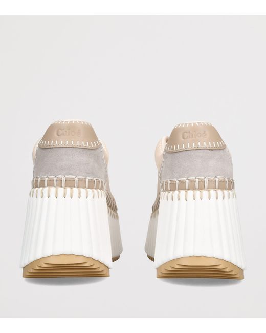 Chloé Natural Leather Nama Runner Platform Sneakers
