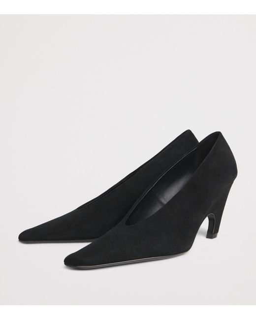 Camilla & Marc Black Suede Wave Pumps 85