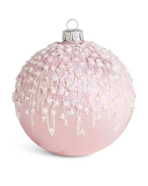 Harrods Pink Frosted Sequin Bauble