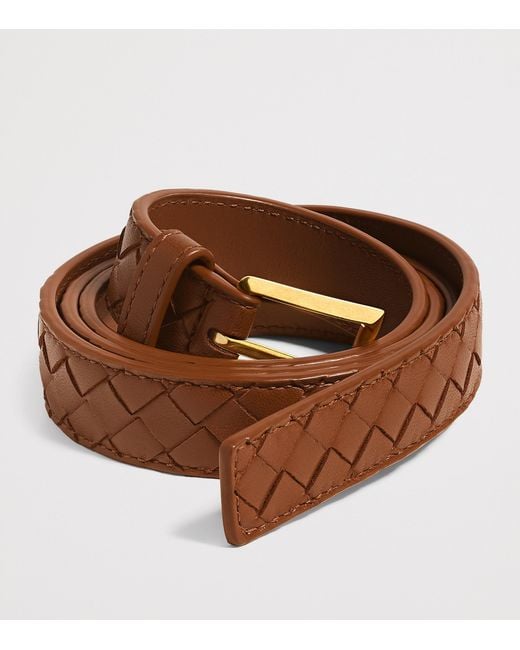 Bottega Veneta Brown Piccolo Leather Solo Belt