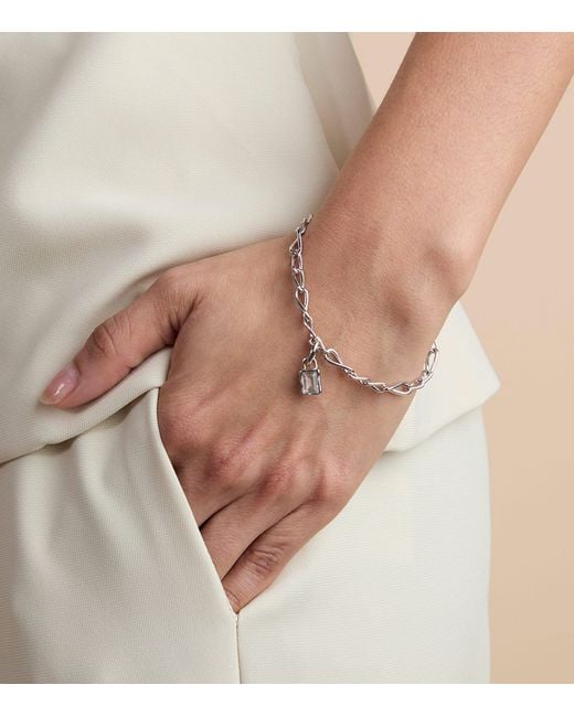 Astrid & Miyu Metallic Rhodium-Plated April Birthstone Charm