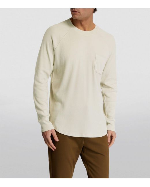 PAIGE White Waffle-knit Abe Baseball T-shirt for men