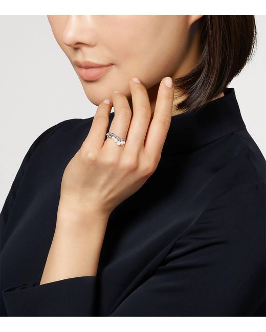 Chaumet Metallic Diamond And Pearl Joséphine Aigrette Ring