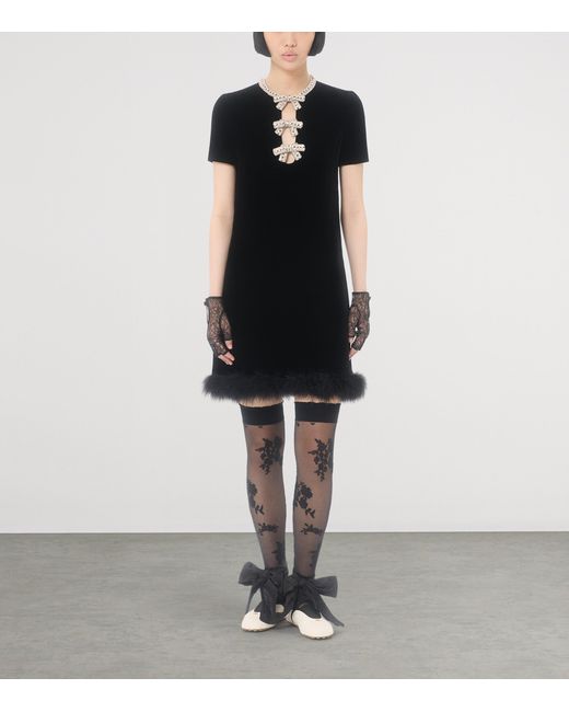 Valentino Black Embellished Mini Dress