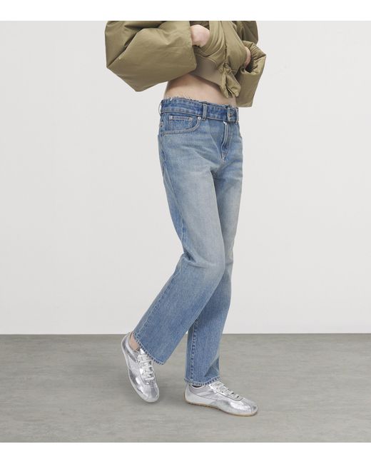 McQueen White Metallic-Trim Boxe Sneakers