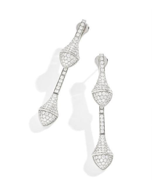 Marli New York White And Diamond Cleo Drop Earrings