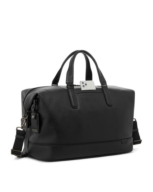 Tumi Black Leather Harrison Duffel Bag