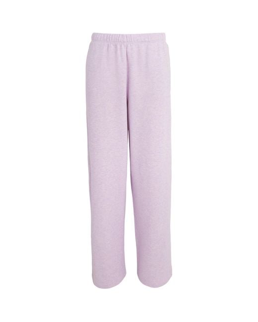 Skims Purple Cotton-Blend Fleece Straight Sweatpants