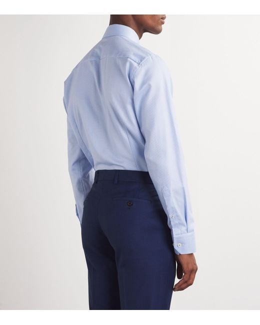 Eton of Sweden Blue Micro-Pattern Slim-Fit Shirt for men