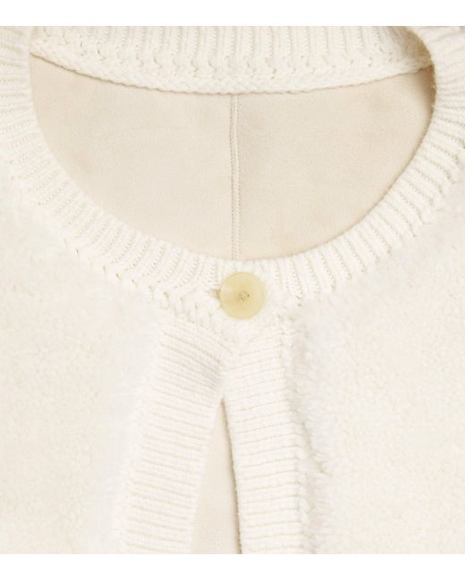 Lafayette 148 New York White Shearling-Suede Reversible Jacket