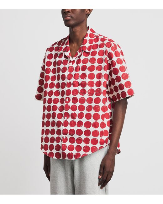 AMI Red Polka-Dot Boxy Short-Sleeve Shirt for men