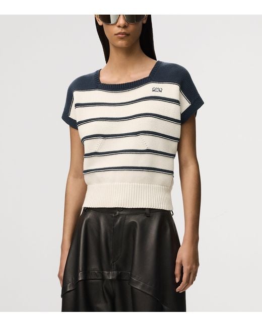 Loewe Blue Cotton-Wool Stripe Sweater