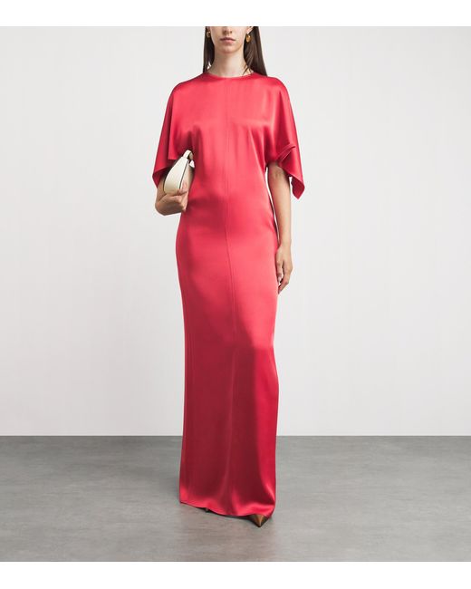 Stella McCartney Red Satin Maxi Dress