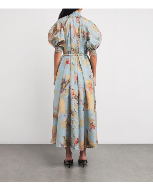 Zimmermann Multicolor Silk Palm Ascension Maxi Dress