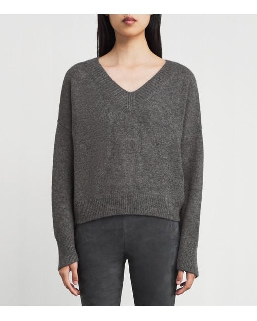 Iris Von Arnim Gray Cashmere-Silk Bergen Sweater