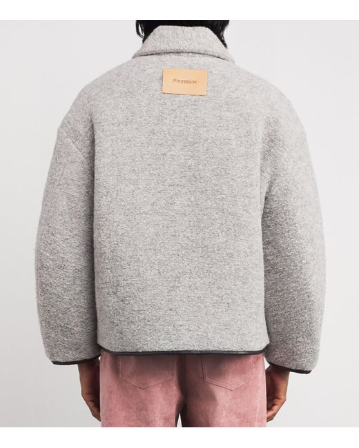 J.W. Anderson Gray Wool-Blend Contrast Trim Jacket for men