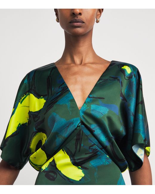Roksanda Green Printed Sadee Midi Dress