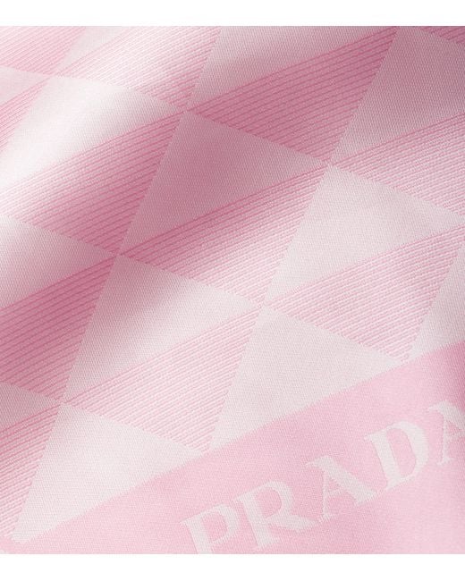 Prada Pink Silk Printed Triangle Scarf