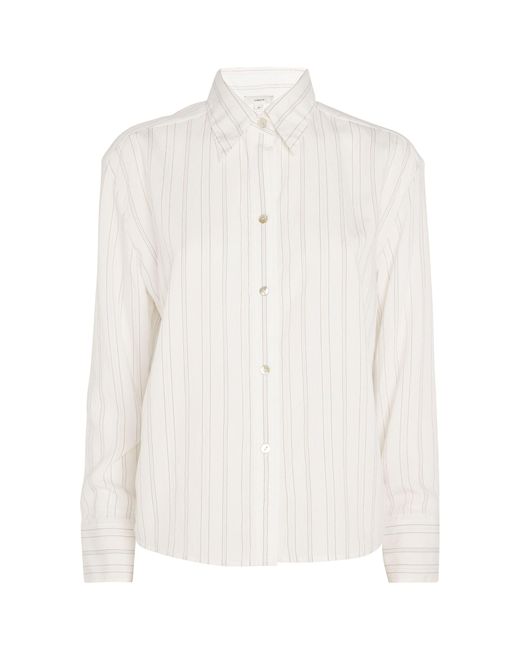 Vince White Striped Cropped Shirt