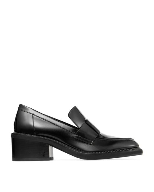 Jimmy Choo Black Tylor 60 Leather Heeled Loafers