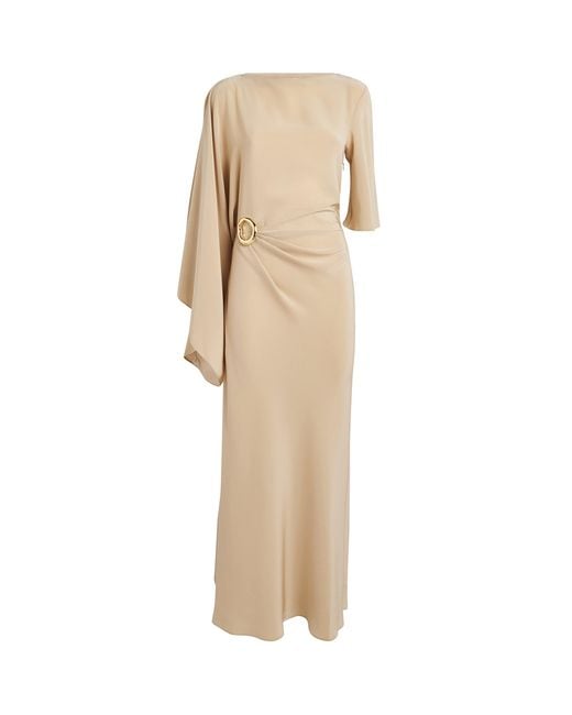 Joseph Natural Satin Gathered Joya Maxi Dress
