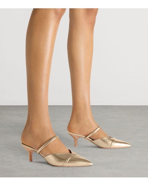 Malone Souliers Natural Nappa Leather Frankie Heeled Mule