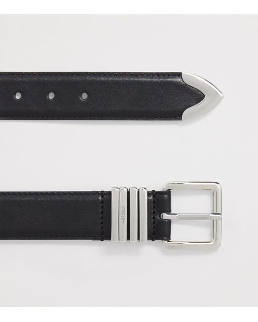 Maje Black Leather Multi-Ring Belt