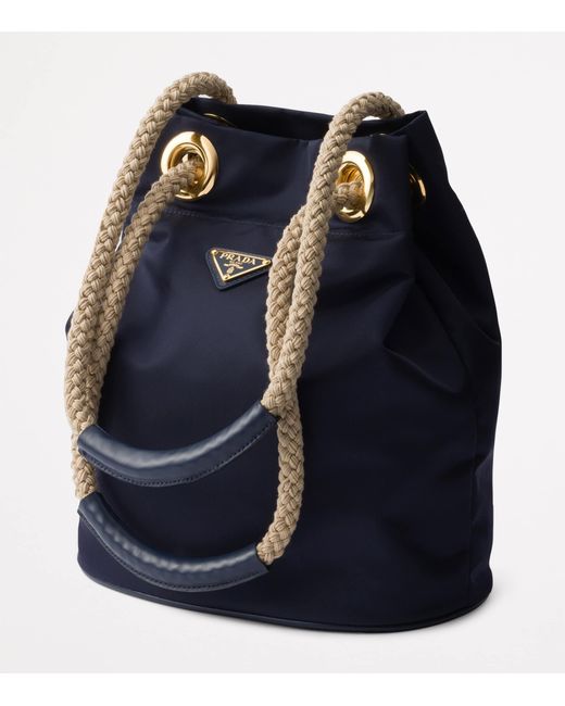 Prada Blue Small Re-Nylon Mariner Bucket Bag