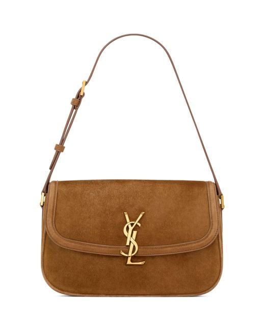 Saint Laurent Brown Medium Suede Soferino Shoulder Bag