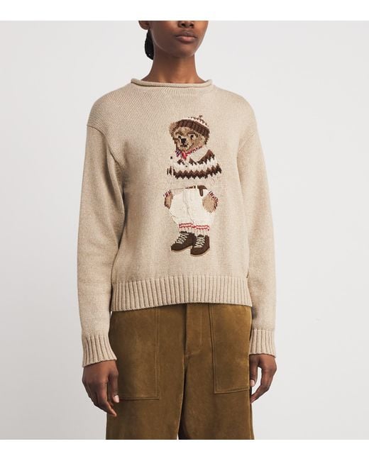 Polo Ralph Lauren White Cotton Polo Bear Sweater