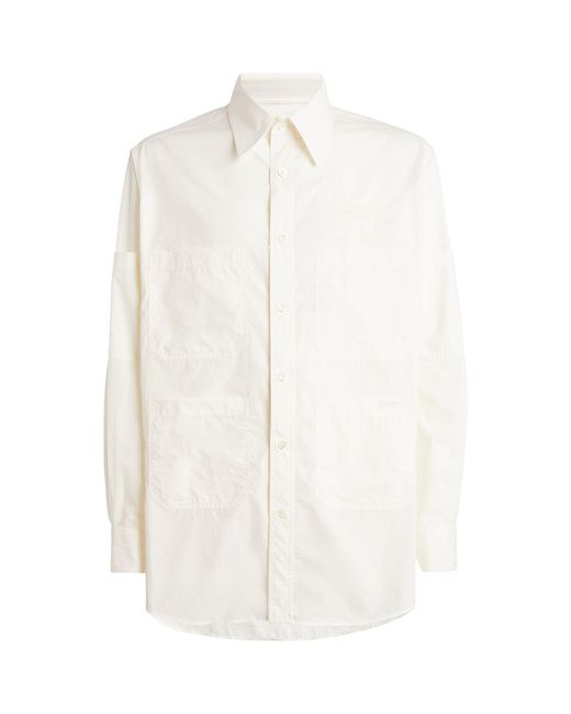 MM6 by Maison Martin Margiela White 6-pocket Long-sleeve Shirt for men