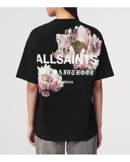 AllSaints Black Flower Print Eliana Etta T-Shirt