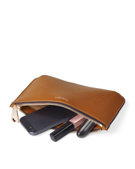Aspinal Brown Medium Leather Ella Pouch