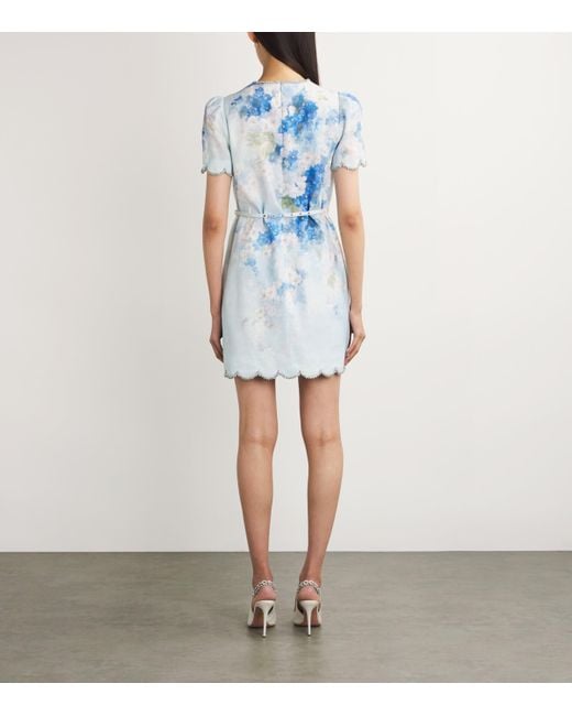 knee length dresses for ladies Yellow Floral Crush Scalloped Top