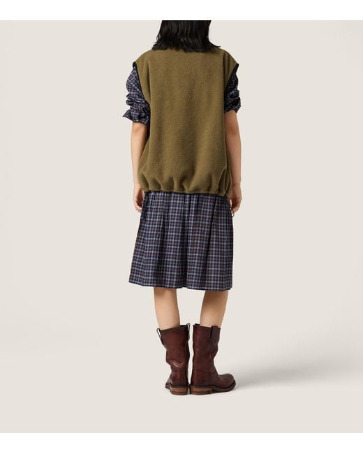 Miu Miu Green Fleece Jersey Gilet