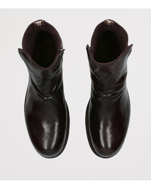 Officine Creative Black Leather Bulla Ankle Boots for men