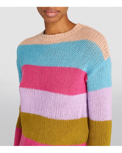 Weekend by Maxmara Pink Cashmere Striped Sweater