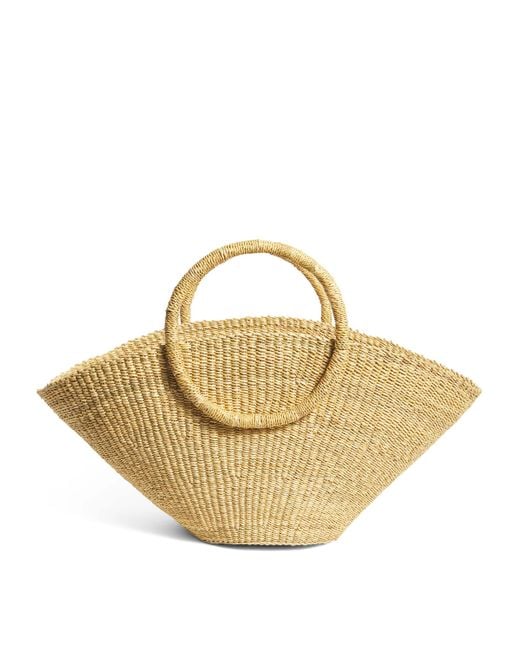 Muuñ Metallic Medium Straw Luna Tote Bag