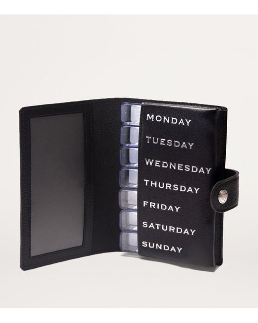 Ettinger Black Leather Capra Pill Case for men